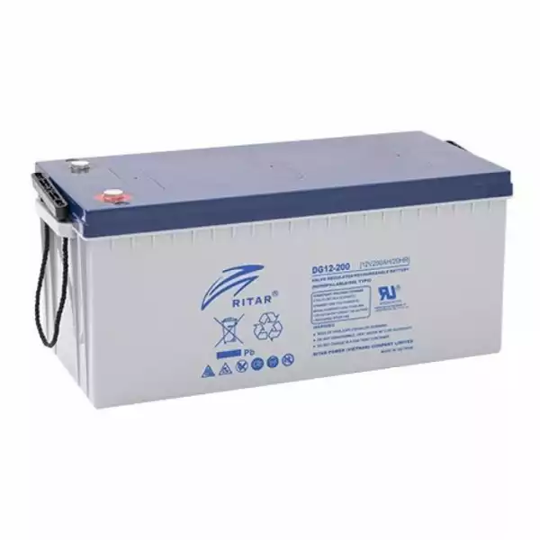 Оловна гелова батерия RITAR (DG12-200), 12V, 200Ah, 522 /240/ 219 mm, F10/M8, За соларни системи
