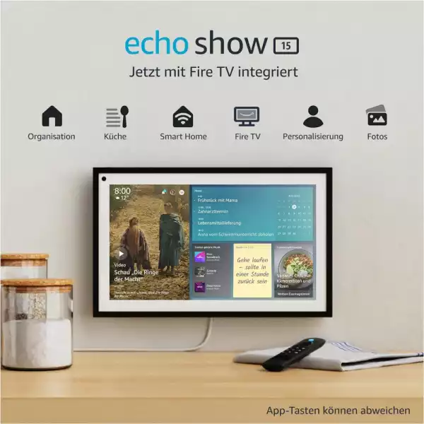 Смарт тонколона Amazon Echo Show 15, Сензорен екран, Fire TV, Черна