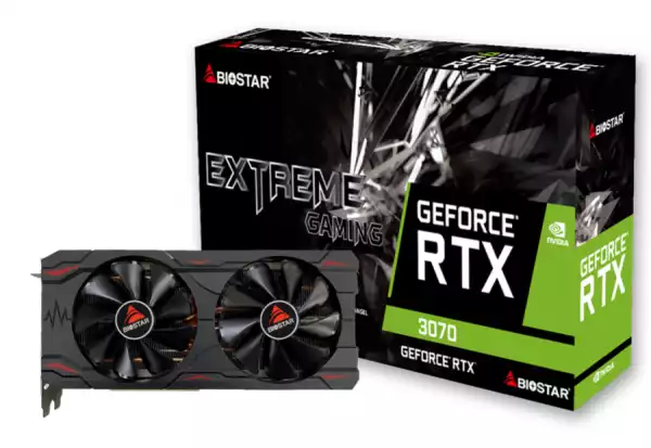 Видео карта BIOSTAR GeForce RTX 3070 EXTREME GAMING , 8GB GDDR6, 256 Bit, DP, HDMI