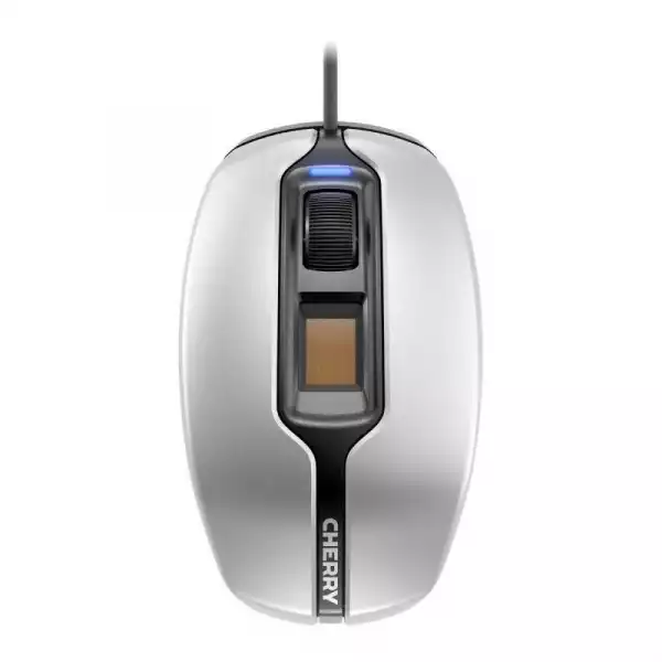 Жична мишка CHERRY MC 4900, Fingerprint, USB, Сребрист/Бял